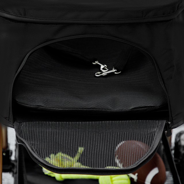 PawHut Πτυσσόμενο Καροτσάκι για Σκύλους 3 σε 1 με Τσάντα Μεταφοράς και Κάτω Καλάθι, Μαύρο D00-208V00BK