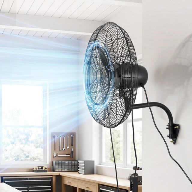 VEVOR Επιτοίχιος Ανεμιστήρας 610 mm με Περιστροφή και Ψεκασμό, IP44, 3 Ταχύτητες GYBGFSDD24INS1J2Q001V2