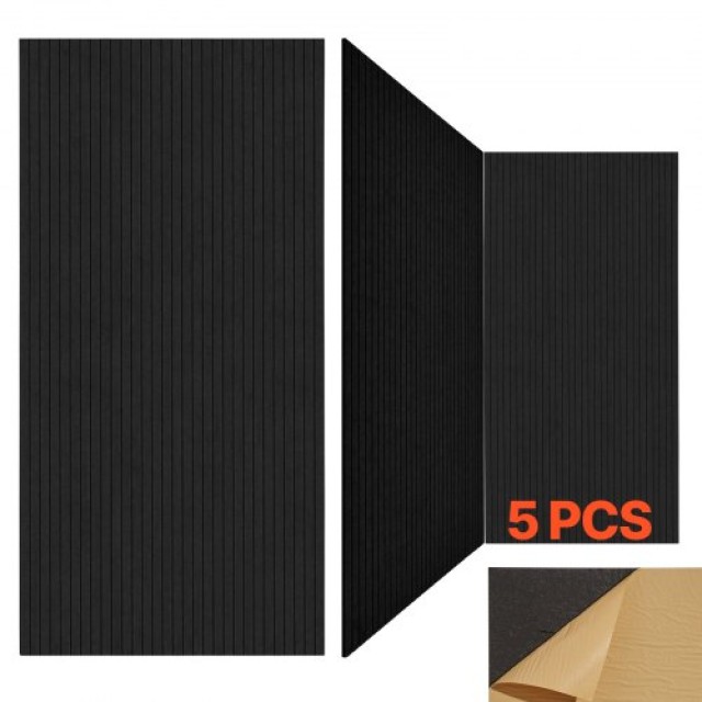 VEVOR Σετ 5 Αυτοκόλλητα Ακουστικά Πάνελ 120x60x1 εκ. Μαύρο JZGYBHSTW120EFLW6001V0