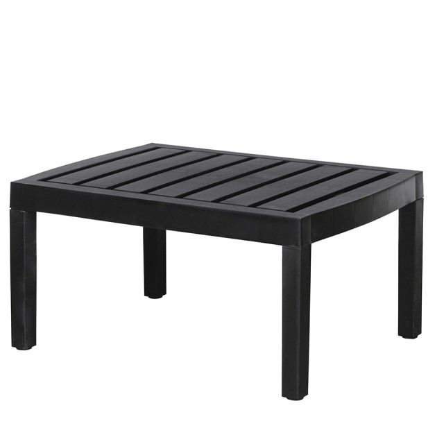 Galileo Σετ κήπου 4 θέσεων μαύρο από πλαστικό PP με υφή ξύλου, γκρίζα μαξιλάρια Fiji Est 5906463