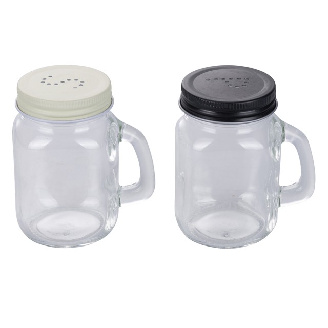 Galileo Σετ Αλατιέρα και Πιπεριέρα από Γυαλί με Λαβή και Καπάκι SChef 5914663