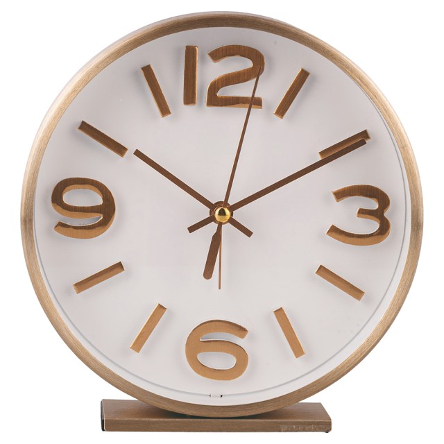 Galileo Επιτραπέζιο Στρογγυλό Ρολόι με Ξυπνητήρι 15 εκ. Μοντέρνου Ρετρό Στυλ με Χρυσή Κορνίζα και Λευκό Καντράν, Sibilla 5925997