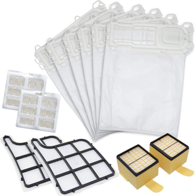 BAKAJI Σετ Kit Folletto VK135 VK136: 12 Σακούλες + 12 Αρωματικά + 2 Φίλτρα Hepa και 2 Φίλτρα Κινητήρα 02839475