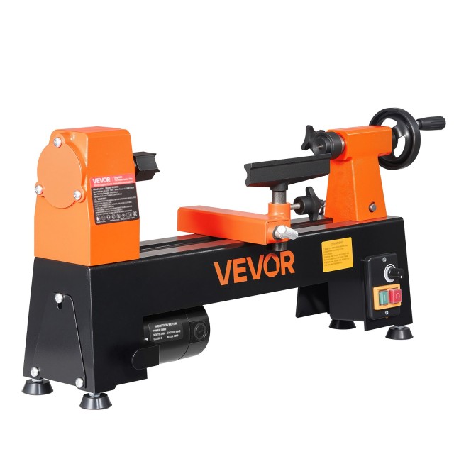 VEVOR Μίνι ξυλουργικός τόρνος πάγκου 1/3 HP 200x330 mm, μεταβλητής ταχύτητας 150-3200 rpm TSMGCC25K0339G6FZ001V2