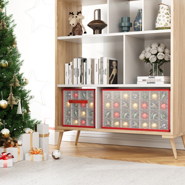 BAKAJI Κουτί Διακοσμήσεων Χριστουγέννων Οργανωτής Στολισμάτων Χωρητικότητα 64 Μπάλες 02842653