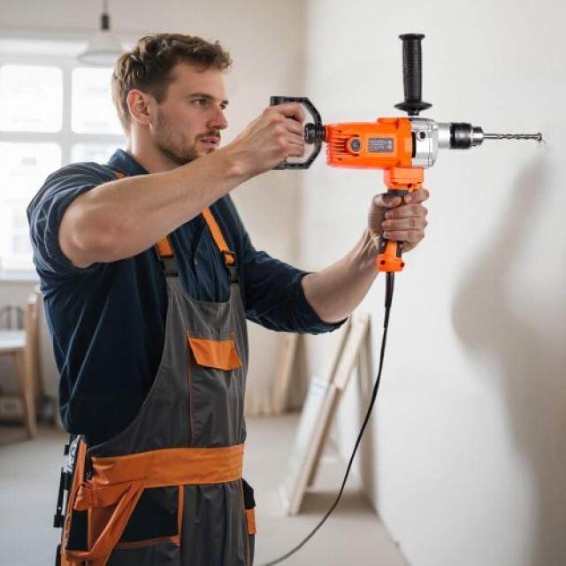 VEVOR Ηλεκτρικό Αναδευτήρας Δράπανο 1200W 0-750RPM με Καλώδιο για Μείξη Υλικών FJZJBJAC1200E38E3001V2