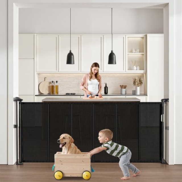 VEVOR Πτυσσόμενη Παιδική Πύλη 870mm Ύψος 1800mm Πλάτος Μαύρη WZSSMHS71INC4MESX001V0