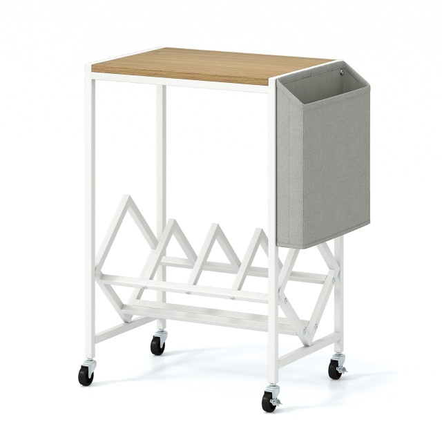 Costway Ξύλινη Βάση Πικάπ με Αποθήκευση Δίσκων & Θήκη Περιοδικών JV13302NA