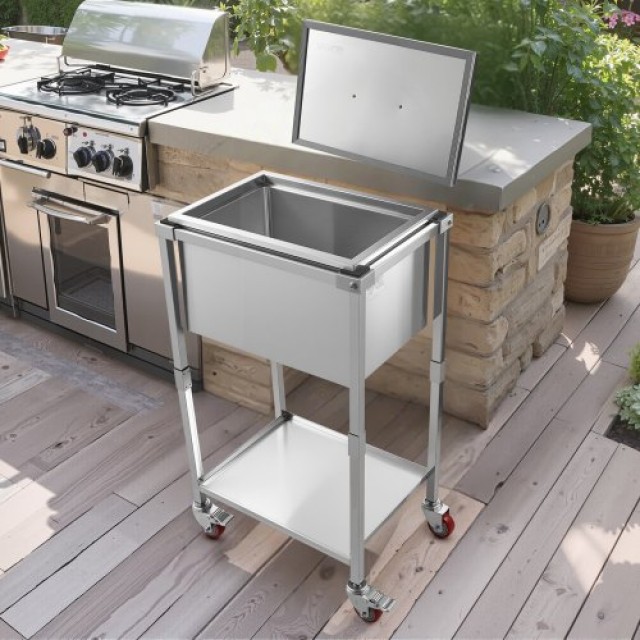 VEVOR Καρότσι Ψυγείο 31L με Ρόδες για Εξωτερικούς Χώρους QRSCBC201BXGFZK8X002V0