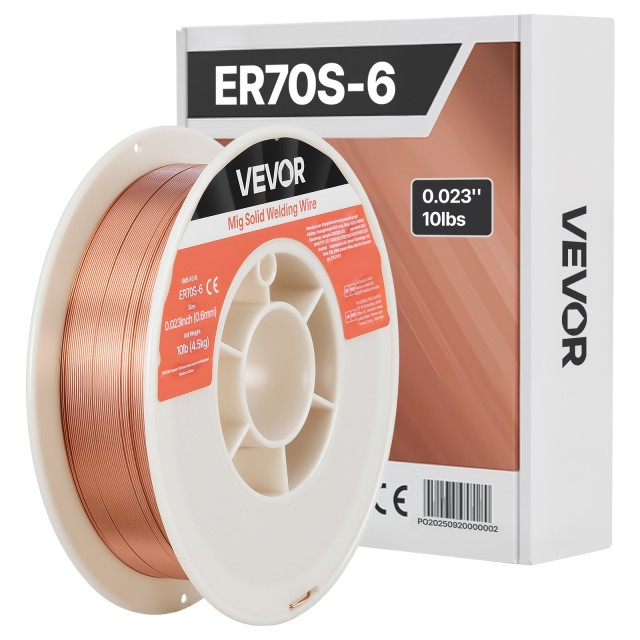 VEVOR Συμπαγές Σύρμα Συγκόλλησης MIG ER70S-6 0.6mm 4.5kg για Συγκόλληση Αερίου σε Όλες τις Θέσεις MIGHSSXHSER7CLDID001V0