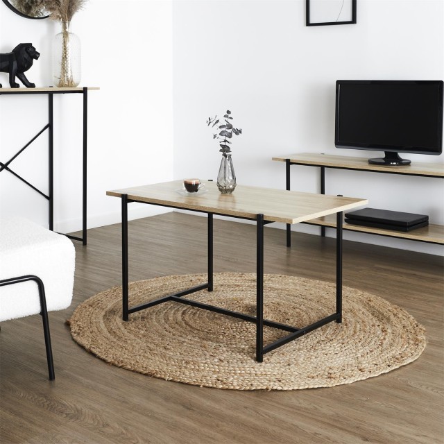 Τραπεζάκι Σαλονιού από Ξύλο & Μέταλλο 80 x 45 x 50 cm HD0182 Home Deco Factory