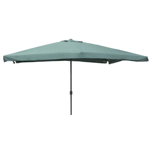 Galileo Ομπρέλα κήπου πράσινη 3x4 μ από ανθρακοχάλυβα με 8 ενισχυμένες ακτίνες και μηχανισμό ανοίγματος με μανιβέλα Cuba Est 2188429