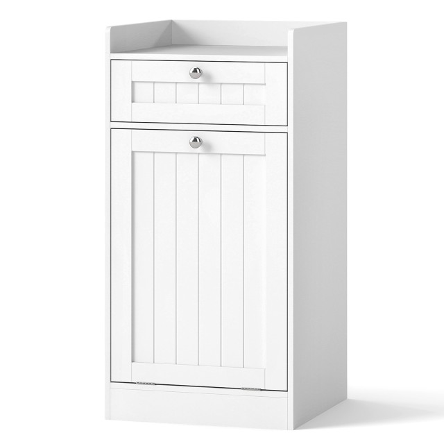 Costway Ντουλάπα Ρούχων με Ράφι και Συρτάρι για Μπάνιο 80 x 40,5 x 40 εκ  JV13024WH