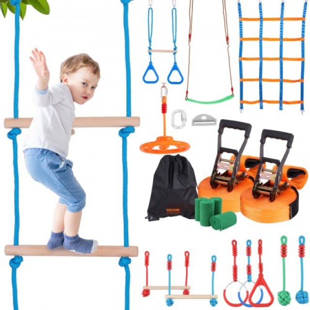 Πίστα Ninja Warrior 2x65 ft με 12 Εμπόδια για Παιδιά - VEVOR  RZX652YC12J04XE08V0