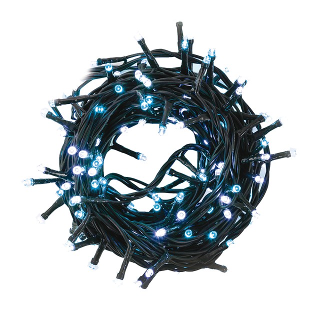 Kooper Φωτεινή Γιρλάντα 180 LED λευκό-μπλε 8 m για εξωτερική χρήση με 8 παιχνίδια φωτισμού Santas House by Kooper 5906380