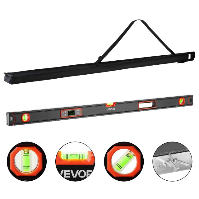 VEVOR Ψηφιακό αλφάδι 1200 mm μαγνητικό ηλεκτρονικό με οθόνη LED, 360°, φυσαλίδες 0°/45°/90°, IP54 SXSPC48INCH08JS45001V9