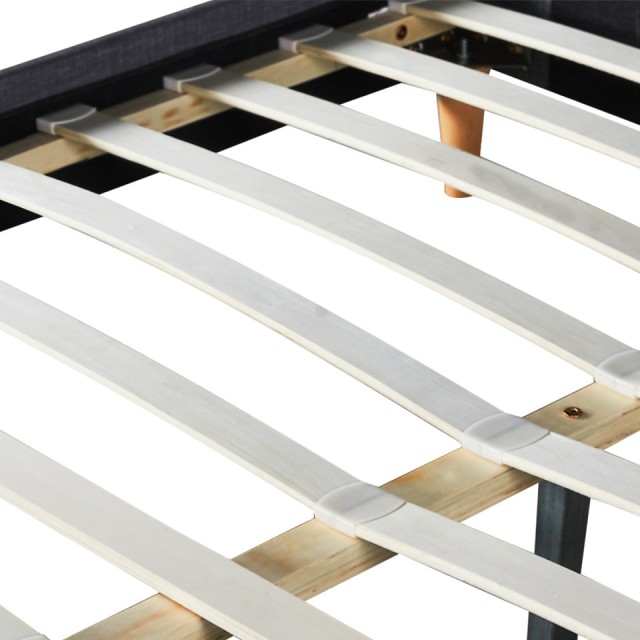 Διπλό Κρεβάτι Evy με Ξύλινα Πόδια - 160x200 cm Γκρι 30130589 Idomya