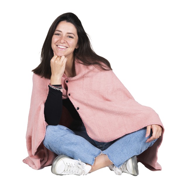 Galileo Πόντσο μονής μεγέθους από κοραλλένιο fleece με κουμπιά 85x140 cm LeFlaf 5904695 Τυχαία Επιλογή Χρωμάτων