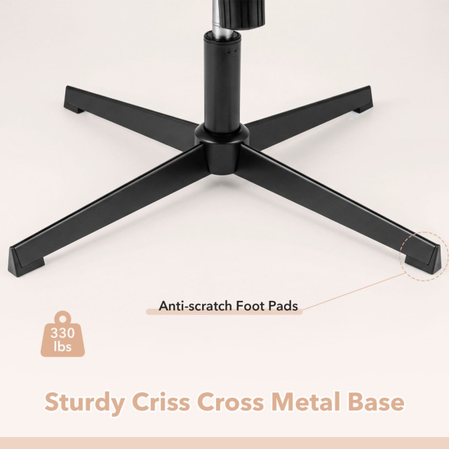 Costway Καρέκλα Criss Cross με αναδιπλούμενα μπράτσα και ρυθμιζόμενο ύψος, Μπεζ 79-89 x 68 x 76,5 cm CB11172BE