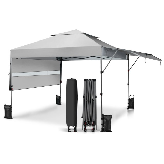 Costway Λευκή Αναδιπλούμενη Τέντα 3 x 5,37 μ NP10844WH