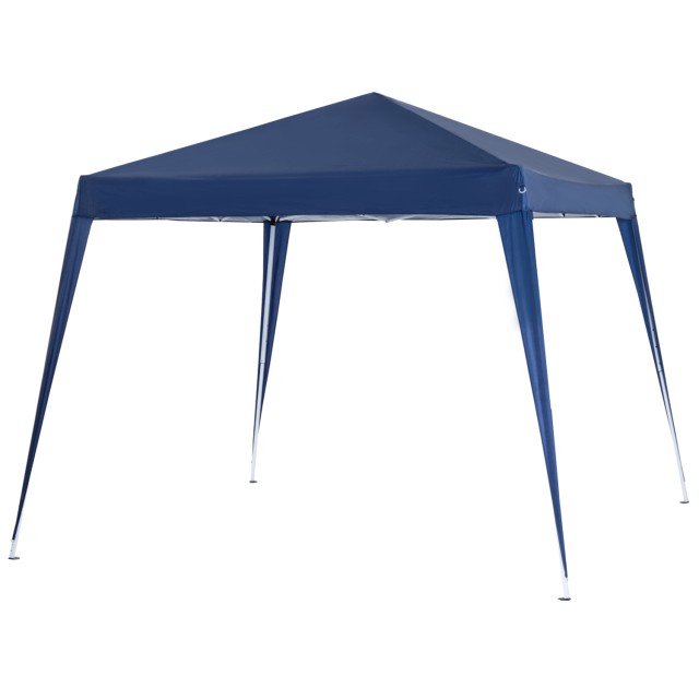 Outsunny Folding Garden Gazebo 2,4x2,4m με Ατσάλινο Κατασκευή και Αντιανεμικά Σχοινιά, Μπλε 840-159BU