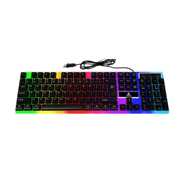 Ενσύρματο Πληκτρολόγιο Gaming USB με RGB LED Φωτισμό US SPM 12540