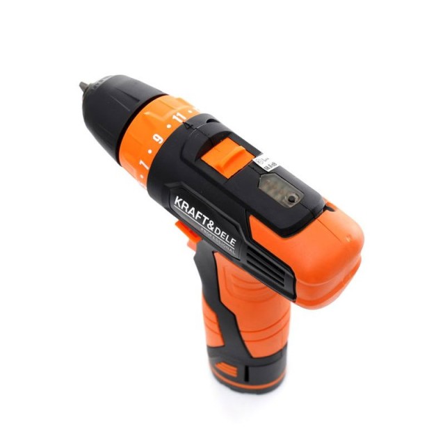 Επαναφορτιζόμενο Δραπανοκατσάβιδο 12 V με Αξεσουάρ Kraft&Dele KD-1670