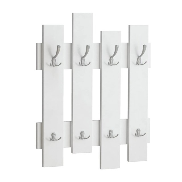 Επιτοίχια Ξύλινη Κρεμάστρα 8 Θέσεων 64 x 64 x 79 cm Χρώματος Λευκό Bakaji 02815316