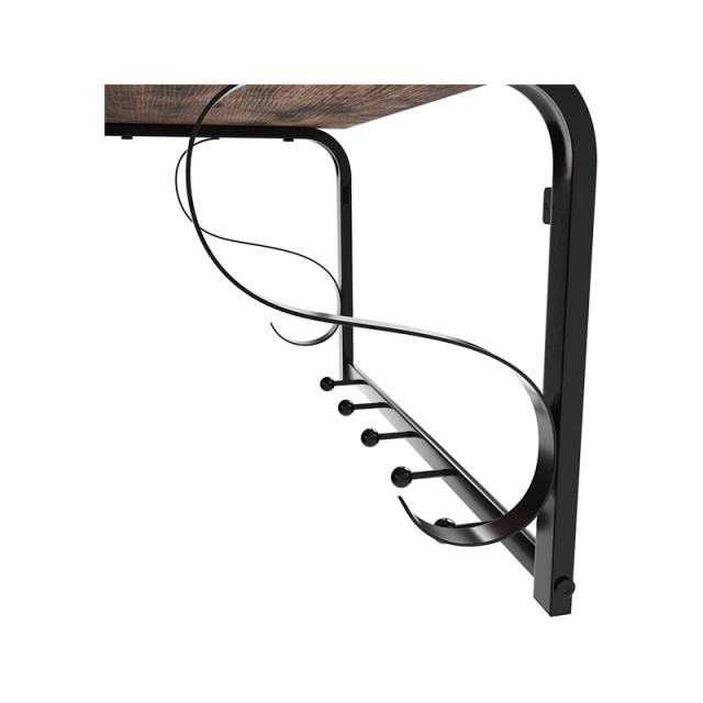 Επιτοίχιο Μεταλλικό Ράφι με 5 Άγκιστρα και 1 Ράγα Ρούχων 60 x 30 x 31.7 cm VASAGLE LCR11BX