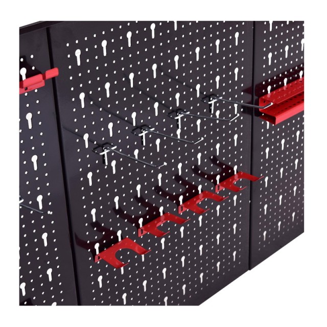 Επιτοίχιο Μεταλλικό Διάτρητο Σύστημα Αποθήκευσης Εργαλείων 17 τμχ Costway TL32992