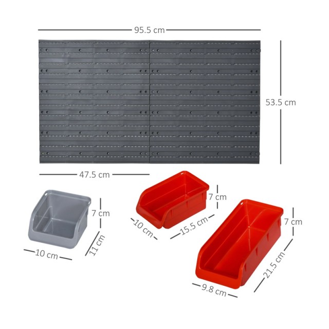 Επιτοίχιο Σύστημα Αποθήκευσης Εργαλείων 44 τμχ DURHAND B40-022RD