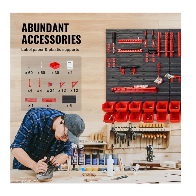 Επιτοίχιο Σύστημα Αποθήκευσης Εργαλείων με 30 Σκαφάκια VEVOR BGSWLXGJBGWLFKK39V0