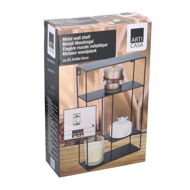 Επιτοίχια Μεταλλική Ορθογώνια Ραφιέρα 40 x 25.3 x 10 cm Arti Casa 10244