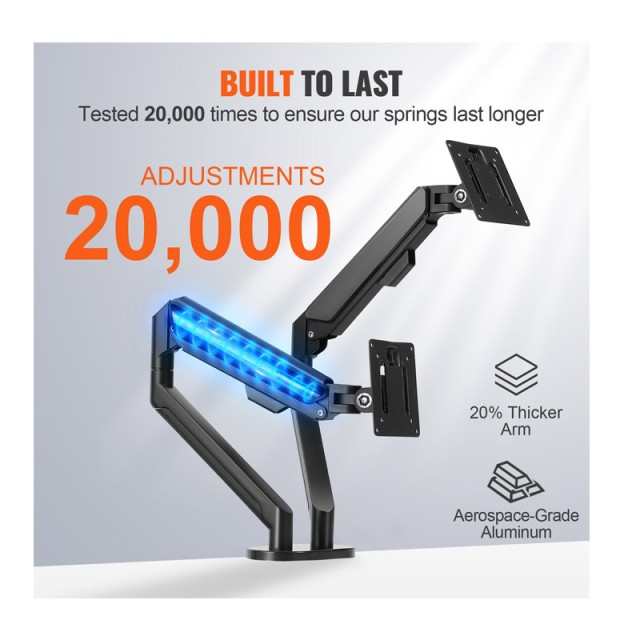 Επιτραπέζια Βάση Γραφείου για 2 Οθόνες 13-35 24 Kg Διπλού Βραχίονα με Ρυθμιζόμενο Ύψος VEVOR XSQBJSMBQDHBD7TTSV0