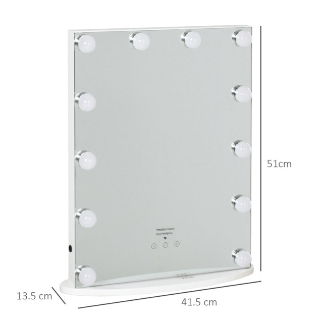 Επιτραπέζιος Καθρέπτης με LED Φωτισμό 41.5 x 13.5 x 51 cm HOMCOM 831-329