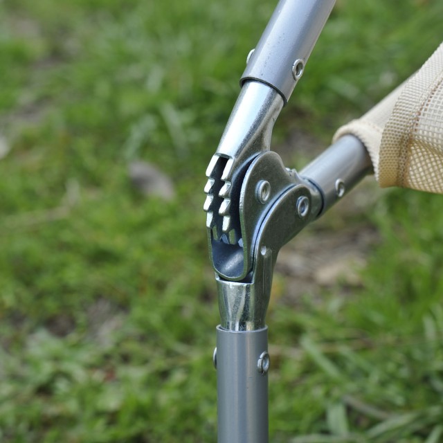 Πτυσσόμενη Ξαπλώστρα Κήπου με Μαξιλάρι 182 x 56 x 24.5 cm Χρώματος Μπεζ Outsunny 01-0334