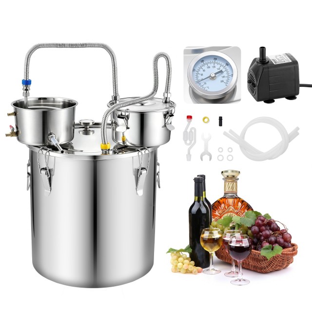 VEVOR Αποστακτήρας Αλκοόλης 50L με Θερμόμετρο Διπλής Κλίμακας και Αντλία Νερού 2025GHFTSZLQ7G2KO001V2