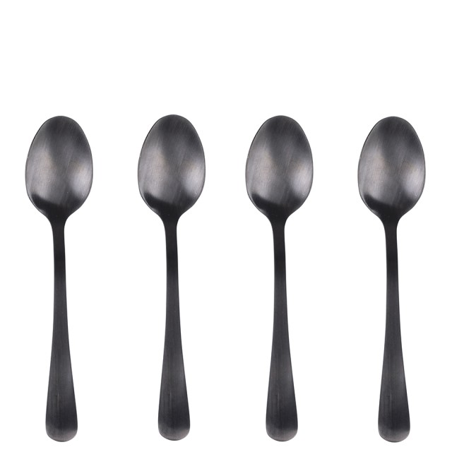 Galileo Σετ 4 Κουταλάκια από Ανοξείδωτο Ατσάλι Μαύρο Σατινέ 180 5th Avenue Sibilla 5917068