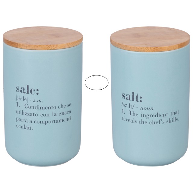 Villa DEste  Βάζο αλατιού 1000 ml από κεραμικό με καπάκι από μπαμπού Victionary 5921882