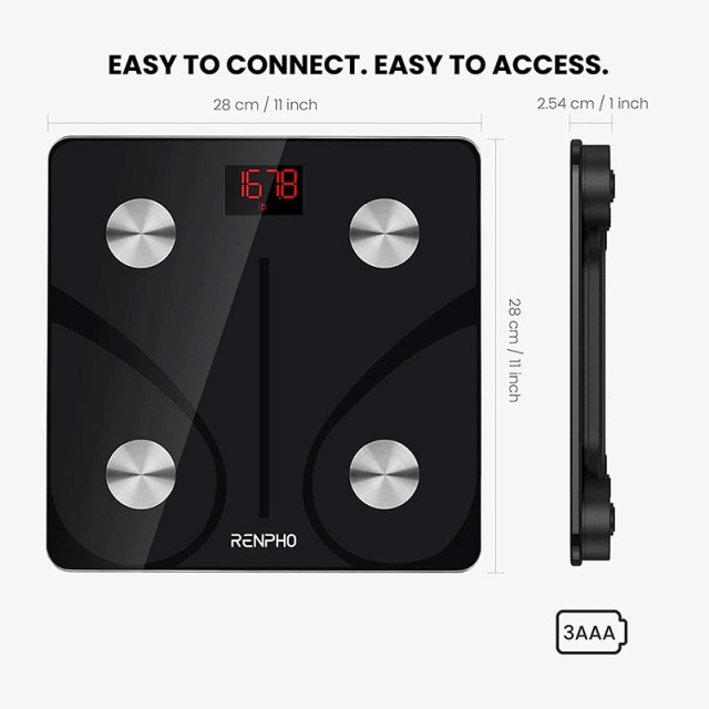 Renpho Smart Ζυγαριά με Λιπομετρητή Smart Body Scale Bluetooth με 13 Μετρήσεις Μαύρη ES-CS20M-BK