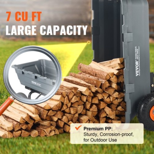 VEVOR Πολύ Καρότσι Κήπου Βαρέως Τύπου 6.48 cu.ft 1200 lbs SLZXTC1200B0XEEV4V0