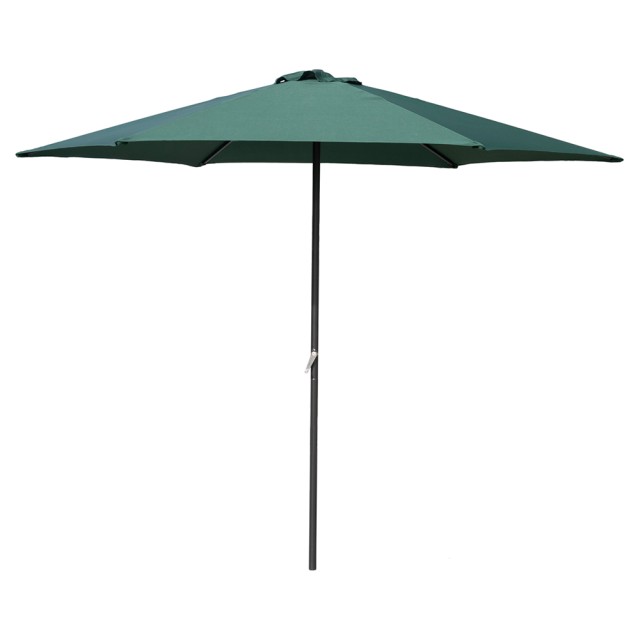 Galileo Πράσινη ομπρέλα κήπου 300 x h 236 cm από ανθρακούχο χάλυβα με 6 ενισχυμένες ακτίνες, άνοιγμα με μανιβέλα Cuba Est 2188418