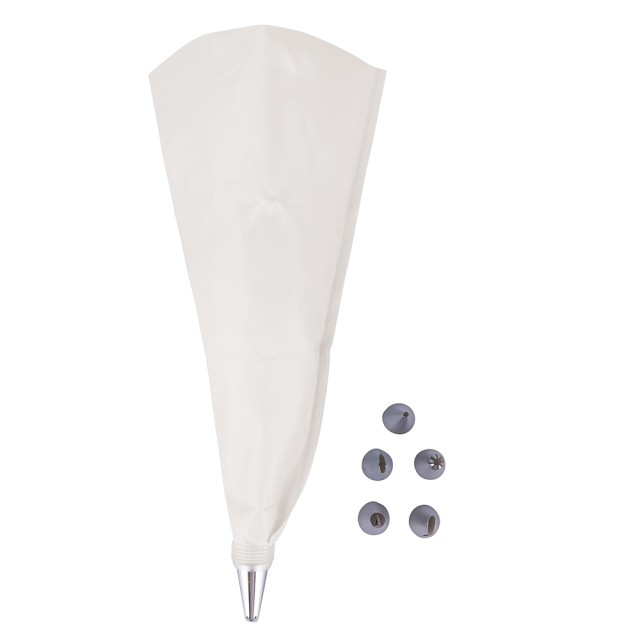 Galileo Σακούλα Ζαχαροπλαστικής Επαναχρησιμοποιήσιμη με 6 Ακροφύσια από Ανοξείδωτο Ατσάλι SChef 5914467