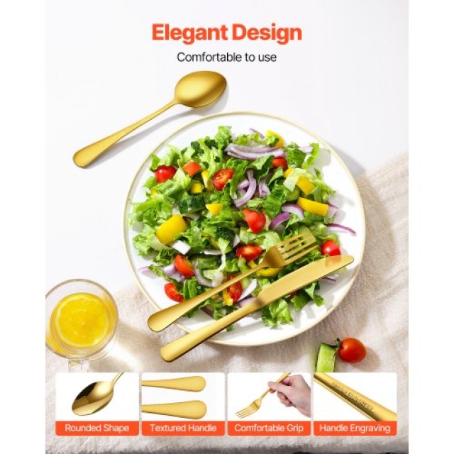 VEVOR Σετ 100 Τεμαχίων Ανοξείδωτα Μαχαιροπίρουνα για 20 Άτομα 430BXGCJTZ1061WT7V0