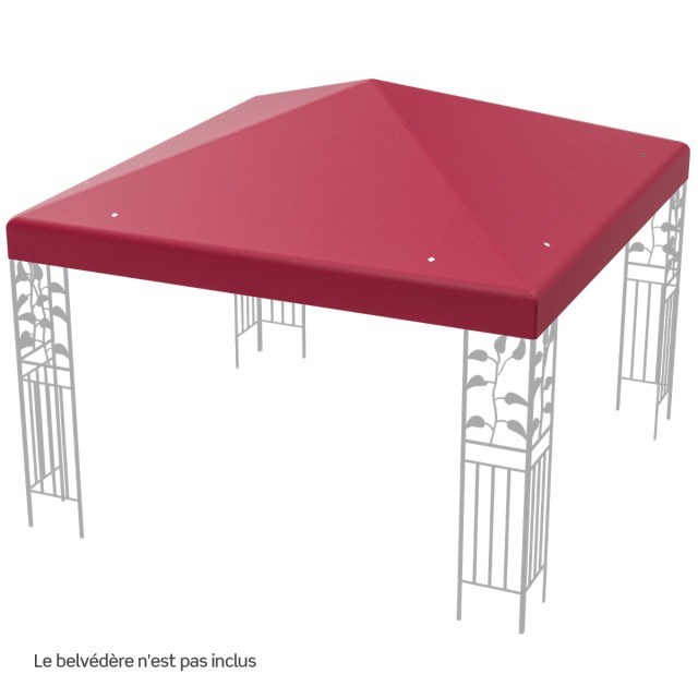 Costway Ανταλλακτικό Κάλυμμα Κιόσκι με Velcro 300 x 300 εκ. Μπορντό NP12534WINE