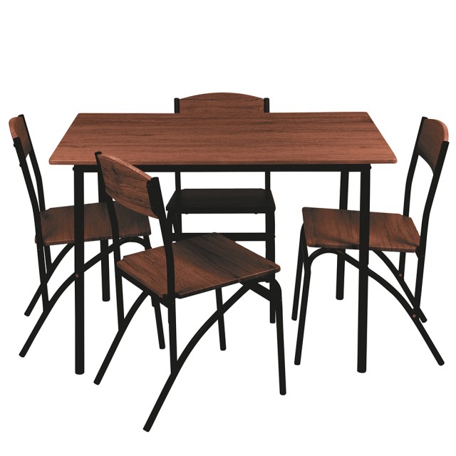 Galileo Σετ τραπέζι και 4 καρέκλες σε MDF και ατσάλι 110x70x75 cm Industry 5914688