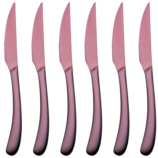 Villa DEste  Σετ 6 μαχαίρια για μπριζόλες από ανοξείδωτο ατσάλι με κομψό σχεδιασμό σε ματ χαλκό Montecarlo 5918607