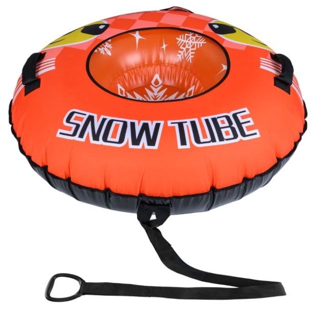 Costway Snowtube με Σχοινί Έλξης & Λαβές 34 cm x 107 cm - Πορτοκαλί  SP38655OR