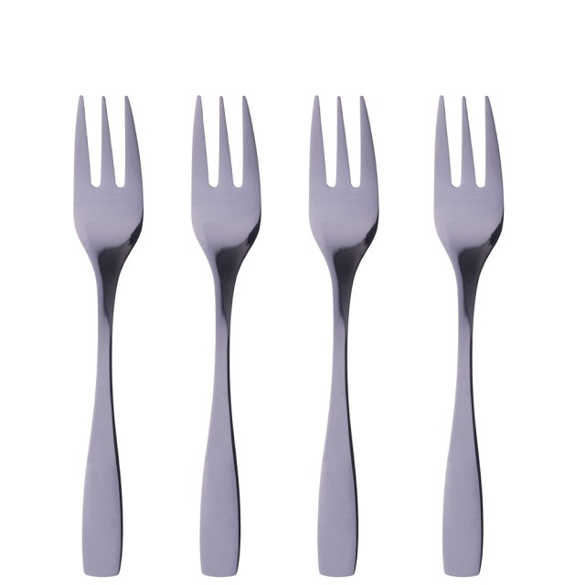 Galileo Σετ 4 Λαμπερές Μαύρες Επιδόρπιες Πιρουνιού από Ανοξείδωτο Χάλυβα 180 Manhattan Sibilla 5917057