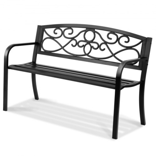 VEVOR  Μεταλλικό Παγκάκι 50, 550 lbs, με Πλάτη & Μπράτσα για Κήπο/Πάρκο/Αυλή  GYZYJS50YC00LLU5RV0